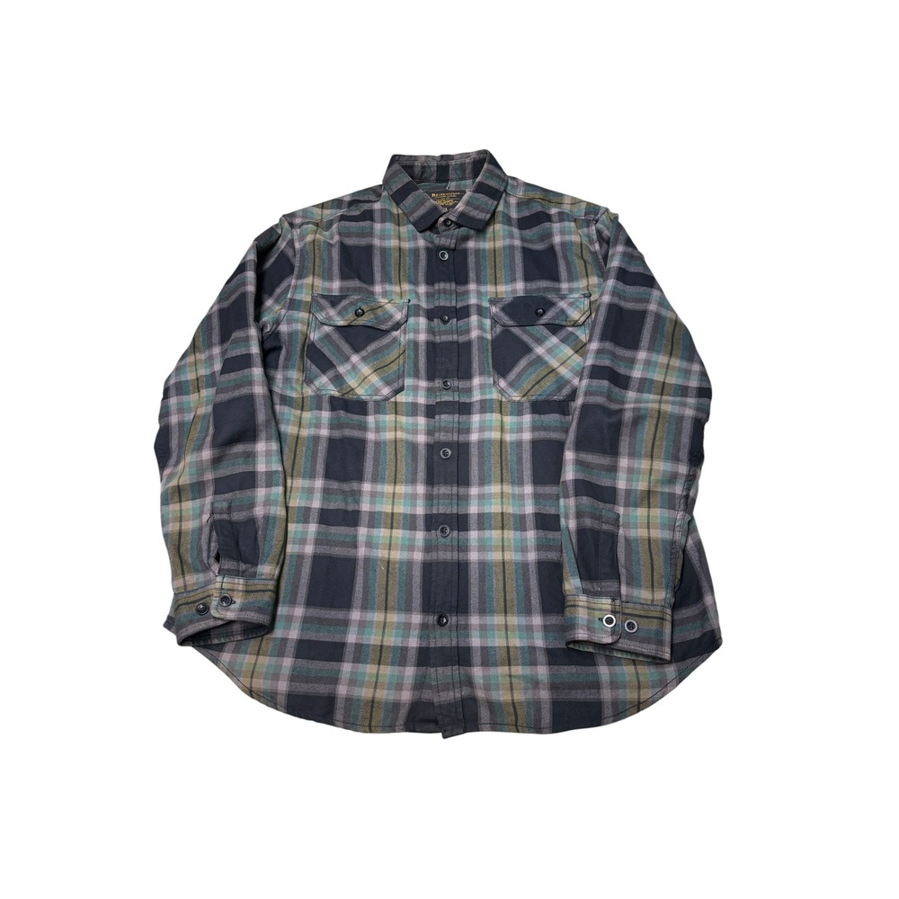 Burton Durable Goods Mens XL Plaid Flannel Shirt Cotton Long Sleeve Multicolor